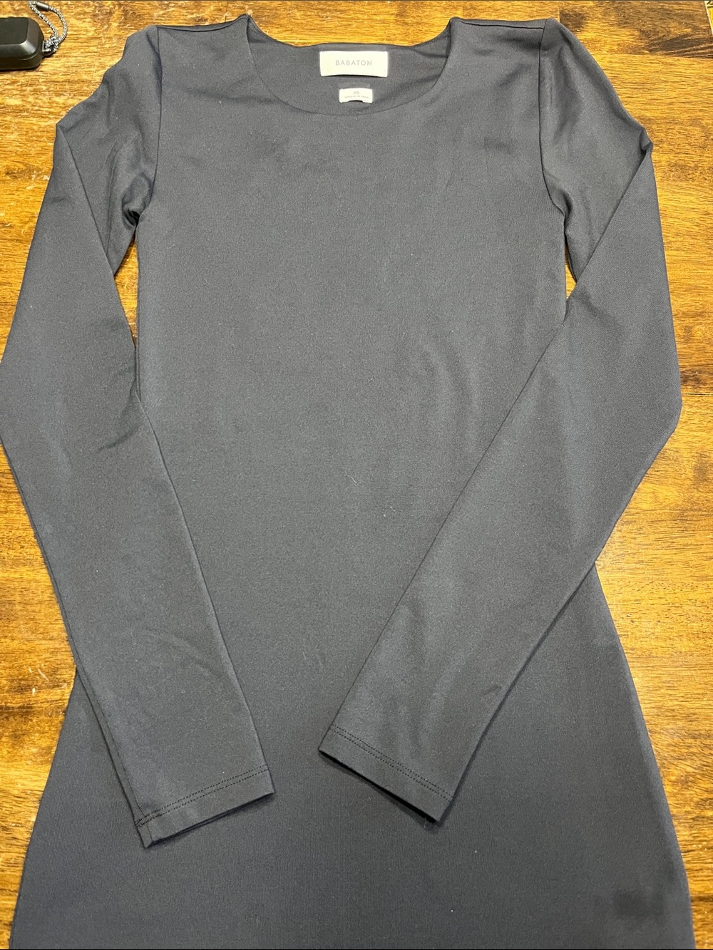 Babaton Black Long Sleeve Crewneck Top